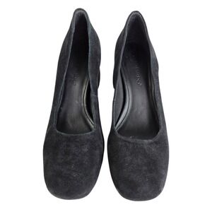Bernardo Jackie‎ Black Suede Leather Pumps Block Heel Slip-on Size 7 Work Formal